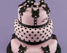 'Polka Dot Birthday Cake' - made using 'Extra Large Numbers', 'Polka Dots', 'Make a Bow Set', the small heart from our 'Bags, Shoes & Confetti Set', 'Small Numbers', 'Butterfly Set' and our 'Music Stave & Clef Set' for the stripes 